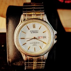 Embassy by Gruen Silver and Gold Watch